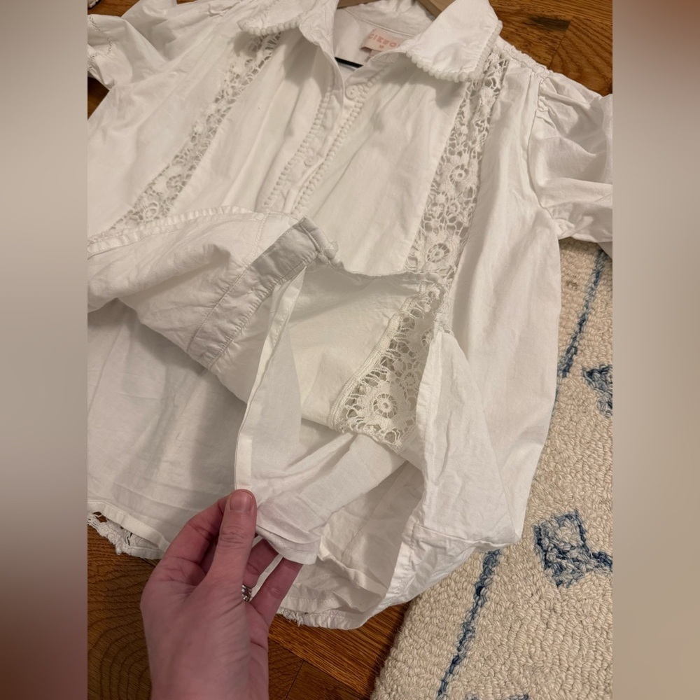 CIEBON Mollie Lace Trim Shirt White Size XS - Picture 13 of 13
